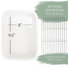 Elanze Designs Large 9x13 inch Stoneware Porcelain Baking Dish With Stainless Steel Rack, White - 3 of 4
