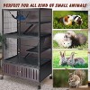 Coucheta 3-Tier Rolling Small Animal Cage - Large Metal Enclosure with Lockable Doors, Ramps & Hammock for Ferrets, Chinchillas and More - 4 of 4