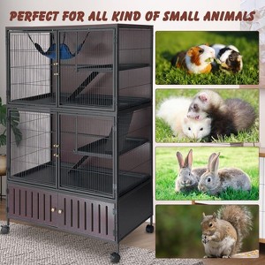 Iron wood mink cage suitable for guinea pigs, rabbits, ferrets, Totoro, etc. - 1 of 1