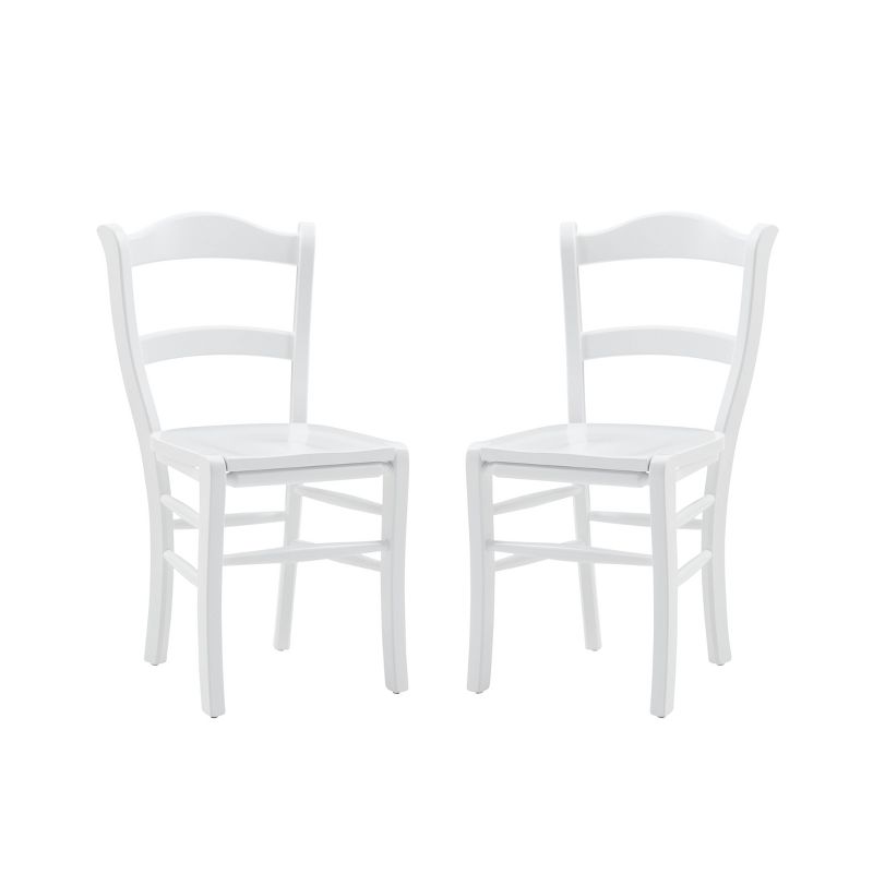 Set of 2 Lunaria Curved Ladder Back Side Chairs White - Linon, 1 of 15