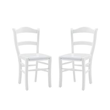 Set of 2 Lunaria Curved Ladder Back Side Chairs White - Linon