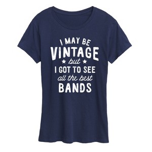 Women's - Instant Message - I May Be Vintage Best Bands Short Sleeve Graphic T-Shirt - 1 of 4