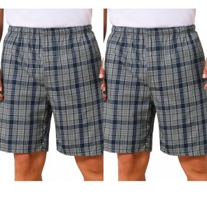 INSPIRE CHIC Men's Summer Lounge Elastic Waistband Casual Plaid Sleep Shorts 2 Packs - 1 of 4