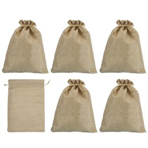 Unique Bargains Durable Large Capacity Coin Sacks Bag with Drawstring 6 Pcs - 1 of 4