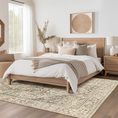 Elysian Gray Medallion 8' x 10' Easy-Care Synthetic Area Rug