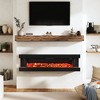 CLIHOME Wall-Mounted 3-Sided Electric Fireplace with LED Lighted Mantel and Remote, Modern Indoor Heating Accent - 2 of 4