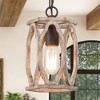 LNC Quaint 1-Lights 6" Farmhouse Cylinder Mini Pendant  Lights, Distressed Grayish White Wood and Rustic Bronze - 2 of 4