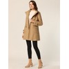 Allegra K Women's Stand Collar Double Breasted Hoodie Outerwear Winter Coat - 3 of 4