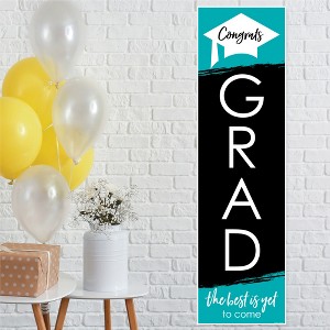 Big Dot of Happiness Teal Graduation Party Door Decoration - Vertical Banner - 1 of 4