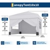 10X10 Instant Pop Up Canopy Tent with 4 Waterproof Sidewalls, Portable Outdoor Shelter for Camping, Beach, Parties - 3 of 4