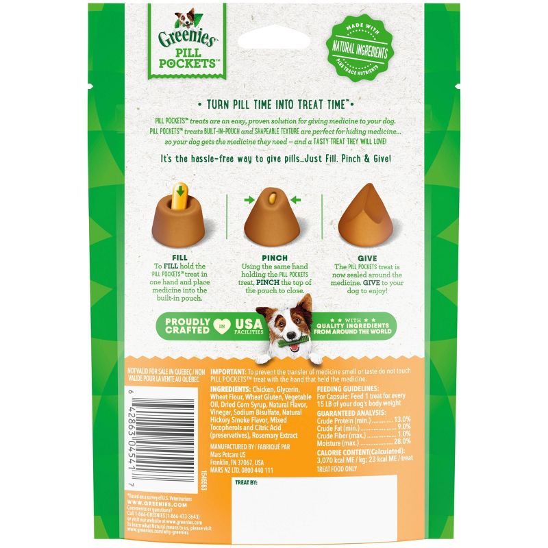Greenies Capsule Size Pill Pockets Chicken Dental Dog Treats, 3 of 13