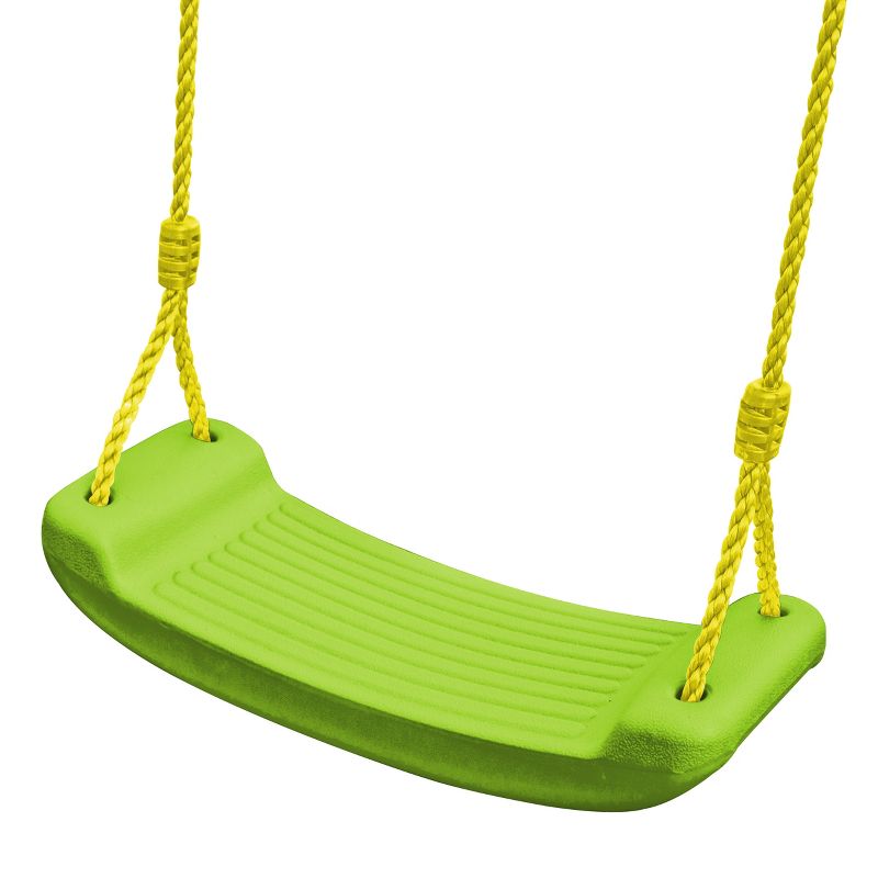 Swing-N-Slide Plastic Molded Swing Seat with Rope - Green, 1 of 5