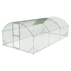 Large Metal Chicken Coop, Walk in Poultry Cage with Waterproof Cover, Chicken Run, Hen Rabbit Duck House for Backyard Farm Use - 1 of 4