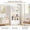 5-Tier White Bookcase, 63 Inch Tall Bookshelf with Open Storage Shelves & Doors, Modern Wooden Floor Standing Display Storage Shelves - 3 of 4
