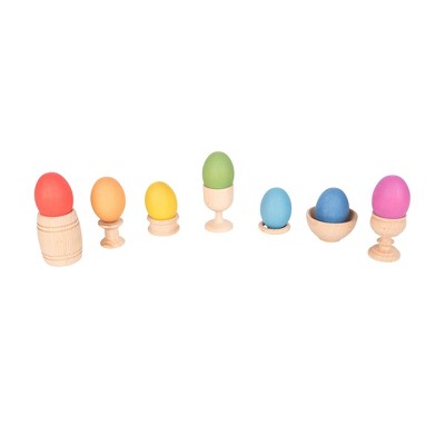 TickiT Regenbogen Holzeier Set (7 Stück) – Pädagogisches Spielzeug Ab 10 Monaten