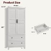 Tall Freestanding Storage Cabinet: 2 Drawers, 2 Doors & DIY Adjustable Shelf – Sturdy Wooden Unit for Kitchen/Home Office - 2 of 4