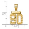 Black Bow Jewelry 14k Yellow Gold, Varsity Collection, Small D/C Pendant Number 90 - 2 of 3