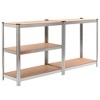 vidaXL 5-Layer Heavy-duty Shelves 2 pcs Silver Steel&Engineered Wood - 2 of 4
