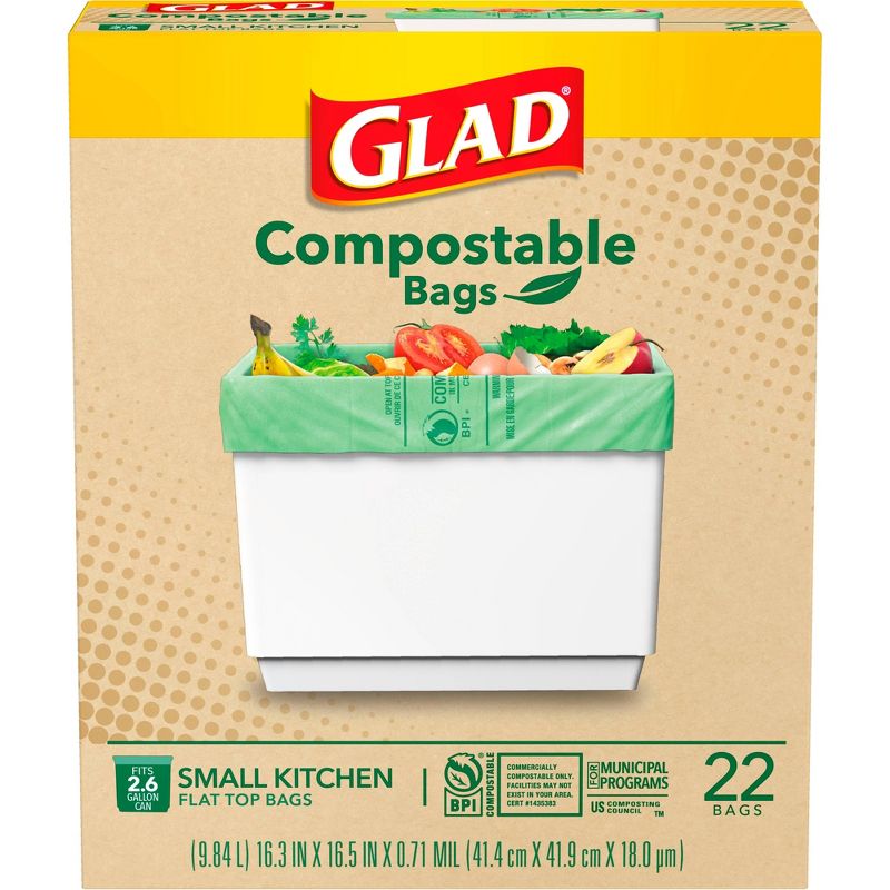 Glad Compost Trash Bags - Unscented - 22ct, 1 of 8