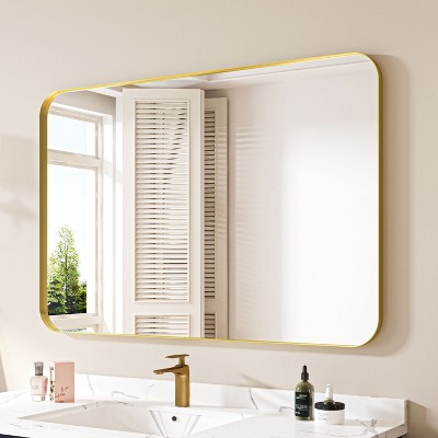 Wall-Mounted Mirror Rectangle Bathroom Vanity Mirrors Framed Mirrors Aluminum Framed Bathroom Mirror