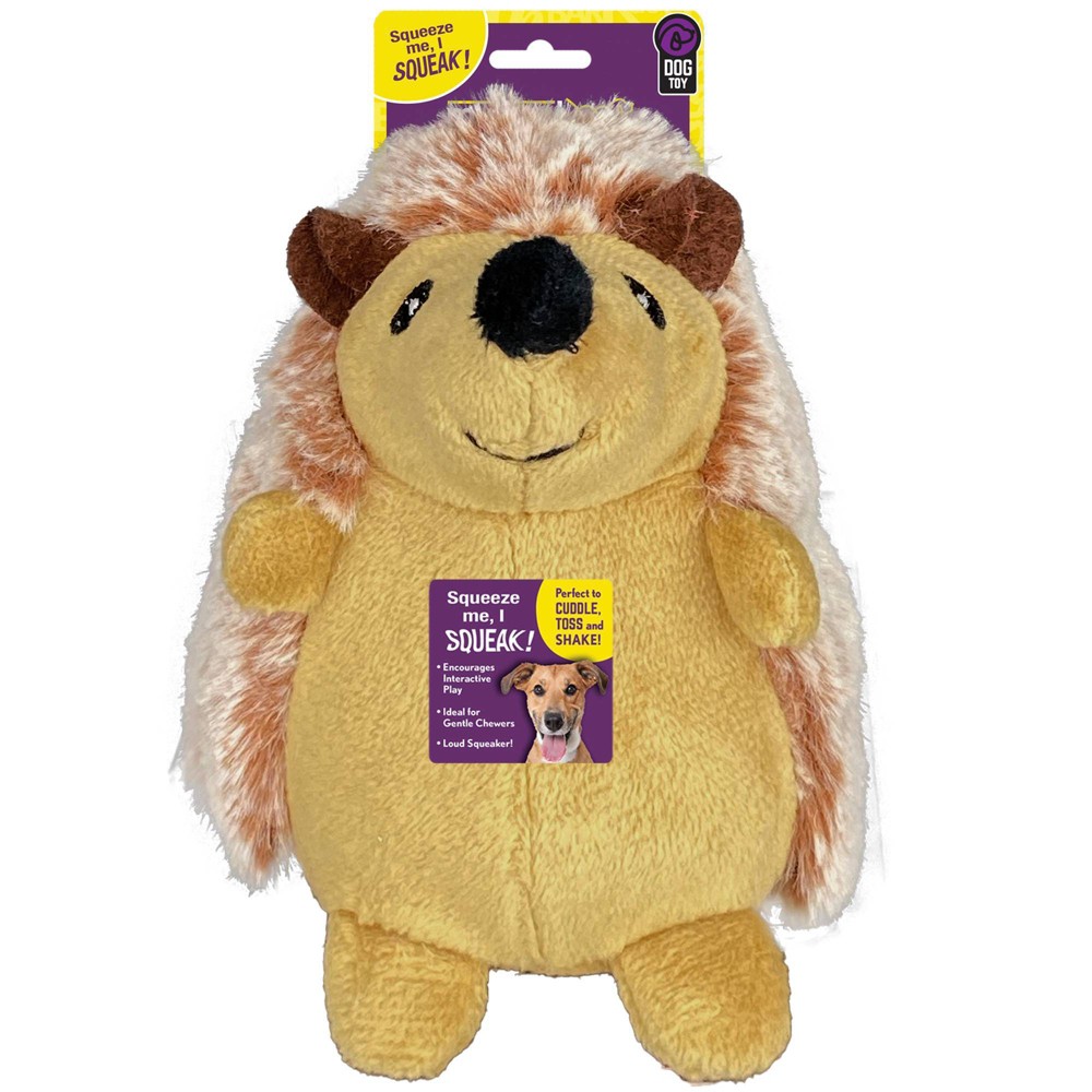 Multipet Hedgehog Dog Toy - Brown - 8"