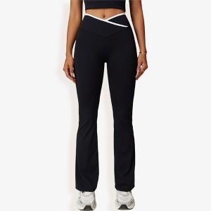 Anna-Kaci Active Women's High Waist Crisscross Yoga Pants Flare Leg for Active and Casual Wear - 1 of 4