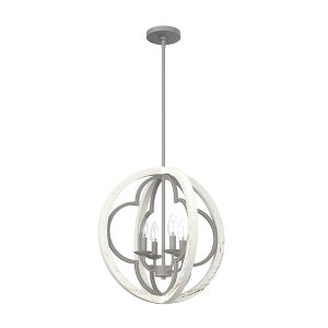 Hunter 19" Gablecrest Pendant Light Painted Concrete Finish - 4 Bulb Incandescent Ceiling Fixture for Farmhouse Style - 1 of 1