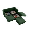 DOMETOUR Green Chenille 2-Seater Sofa with Ottoman Storage, Cylindrical Backrest, Modern Loveseat with Hidden Storage - 4 of 4