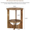 Tribesigns 2-Tier Round End Table with Storage, for Living Room, Bedroom & Small Spaces, Modern Narrow Nightstand, Easy Assembly, Brown - 2 of 4