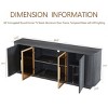 TV Stand with Glass Cabinet Doors and Storage for TVs up to 70", Entertainment Center for Living Room or Bedroom – The Pop Home - 4 of 4