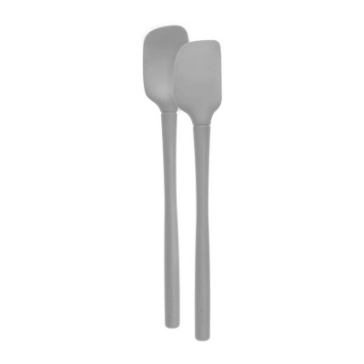 Tovolo Flex-Core All Silicone Mini Spatula & Spoonula (Set of 2) Oyster Gray