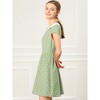 INSPIRE CHIC Women's Peter Pan Collar Short Sleeves Contrast A-Line Polka Dots Dress - 4 of 4