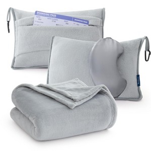 Travel Blanket Airplane Compact with Storage Bag Packable Blanket with Eye Mask Lightweight 3-in-1 Travel Essentials  Functioned as Pillow - 1 of 4
