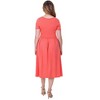 24seven Comfort Apparel Midi Dress with Short Sleeves and Pocket Detail - 3 of 4