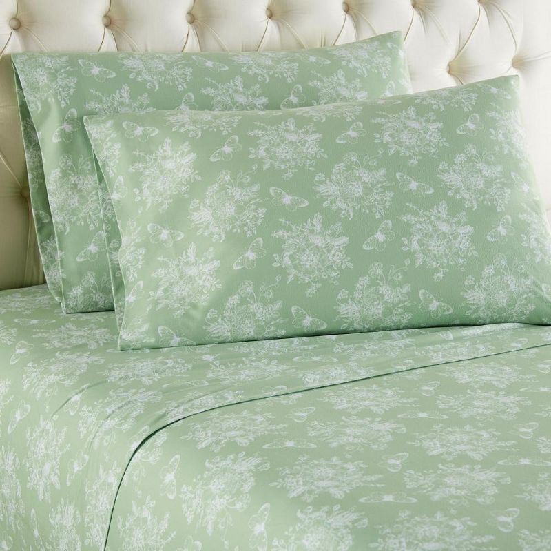 Shavel Micro Flannel Printed Sheet Set - Toile Celadon, 1 of 5