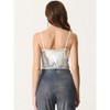 INSPIRE CHIC Women's Spaghetti Strap Club Party Crop Tank Sequin Tops - 3 of 4