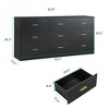FURNIinspire Dressers Modern 9 Drawer Dresser, Sturdy Storage Dressers Organizer, Cabinet For Bedroom, Living Room, White, 62.9"*15.55"*30.3" - 3 of 4