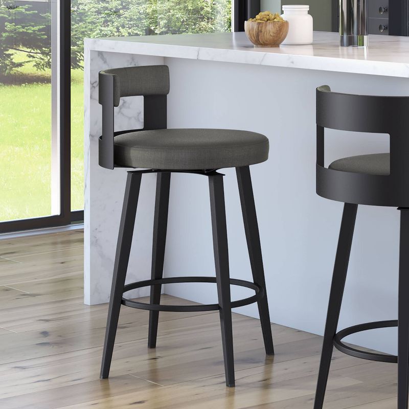 Amisco Paramont Upholstered Counter Height Barstool Gray/Black, 5 of 7