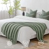 Itopfox Sage Knitted Throw Blanket for Couch Boho Green Textured Cozy Woven Decorative Farmhouse Blanket with Tassels for Sofa Chair Bed Living Room - 3 of 4