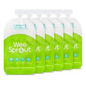 WeeSprout Double Zipper Reusable Food Pouches for Babies & Toddlers, 6-Pack - 1 of 4