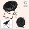 Saucer Chair, Comfy Chair Faux Fur Lounge Moon Chair with Folding Metal Frame, Oversized Plush Foldable Flower Accent Seat - 2 of 4