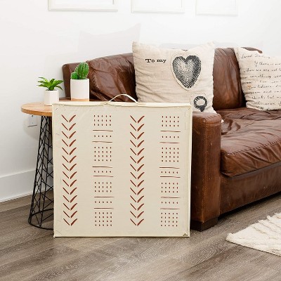 Beige and Brown 72" x 48" Foam Baby Play Mat with Interlocking Tiles