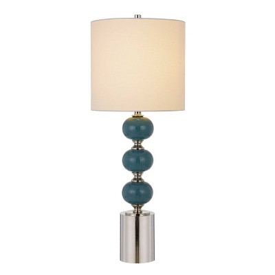 35.5" Malaga Ceramic Slate Pair of Table Lamp Blue/Chrome - Cal Lighting