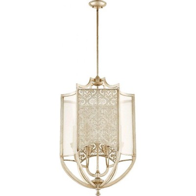 Quorum Lighting Bastille 6-Light Pendant, 35, Aged Silver Leaf