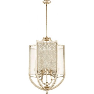 Quorum Lighting Bastille 6-Light Pendant, 35, Aged Silver Leaf - 1 of 1