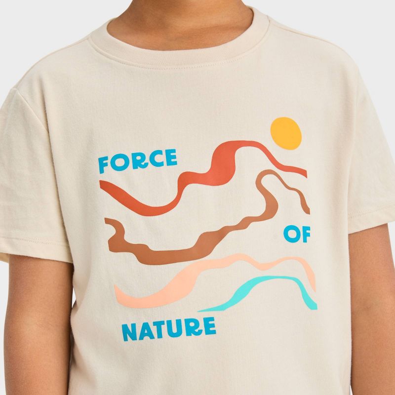 Boys' Short Sleeve 'Force Of Nature' Graphic T-Shirt - Cat & Jack™ Cream, 3 of 5