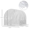 9.7' x 6.5' x 6.5' Walk-in Tunnel Greenhouse, Outdoor Green House with Anti-Tear PE Cover, Zipper Doors and Mesh Windows - 3 of 4