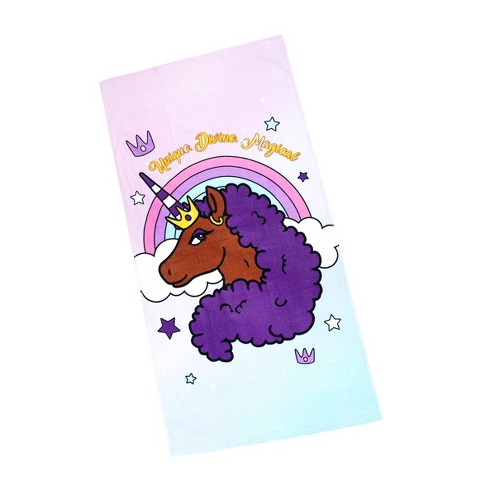 Afro Unicorn Standard Beach Towel