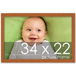 PosterPalooza | Modernist Brown Picture Frame - UV Acrylic, Backing Board, Hanging Hardware Included - 1 of 4
