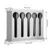 YIYIBYUS Utensil Dispenser, 5 Compartment Stainless Steel Cutlery Organizer, Forks Spoons Dispenser - 4 of 4